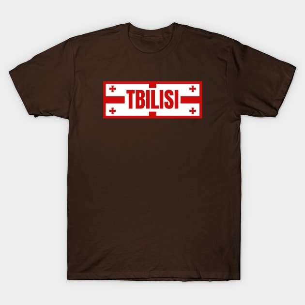 Tbilisi City in Georgian Flag Design T-Shirt by aybe7elf